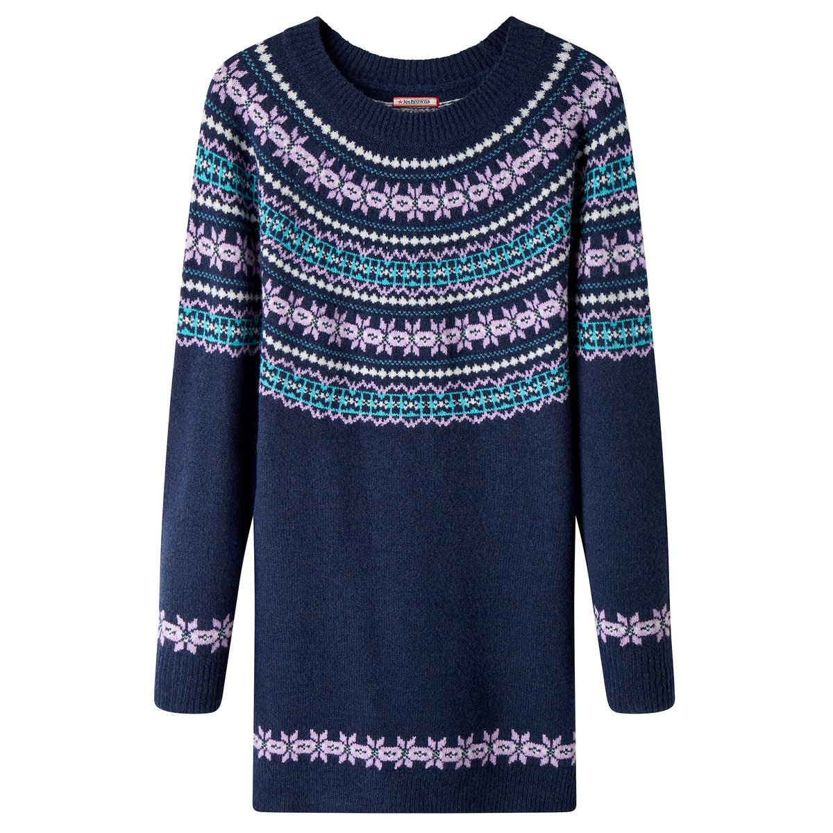 Fabuleuse Robe en Maille Jacquard Fair Isle bleu, JOE BROWNS