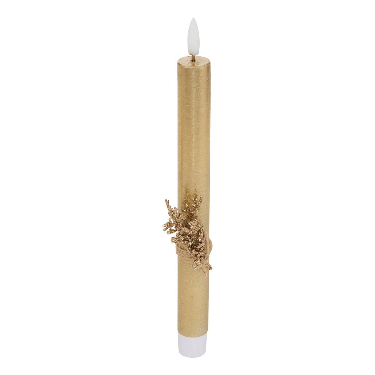 Lot de 2 bougies LED Lupa bâton doré dore, ATMOSPHERA