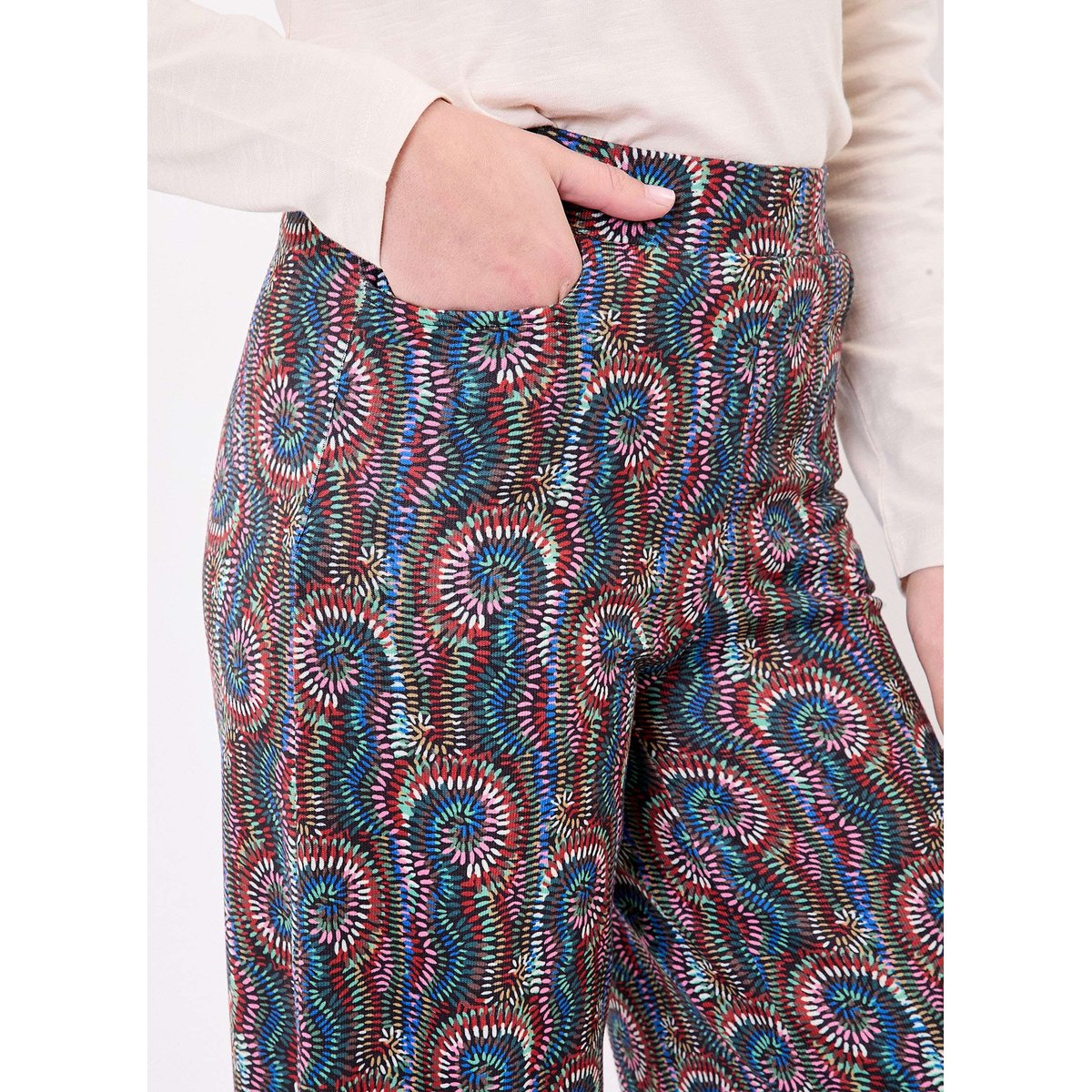 Pantalon large maille souple CHESTER multicouleurs, LA FIANCÉE