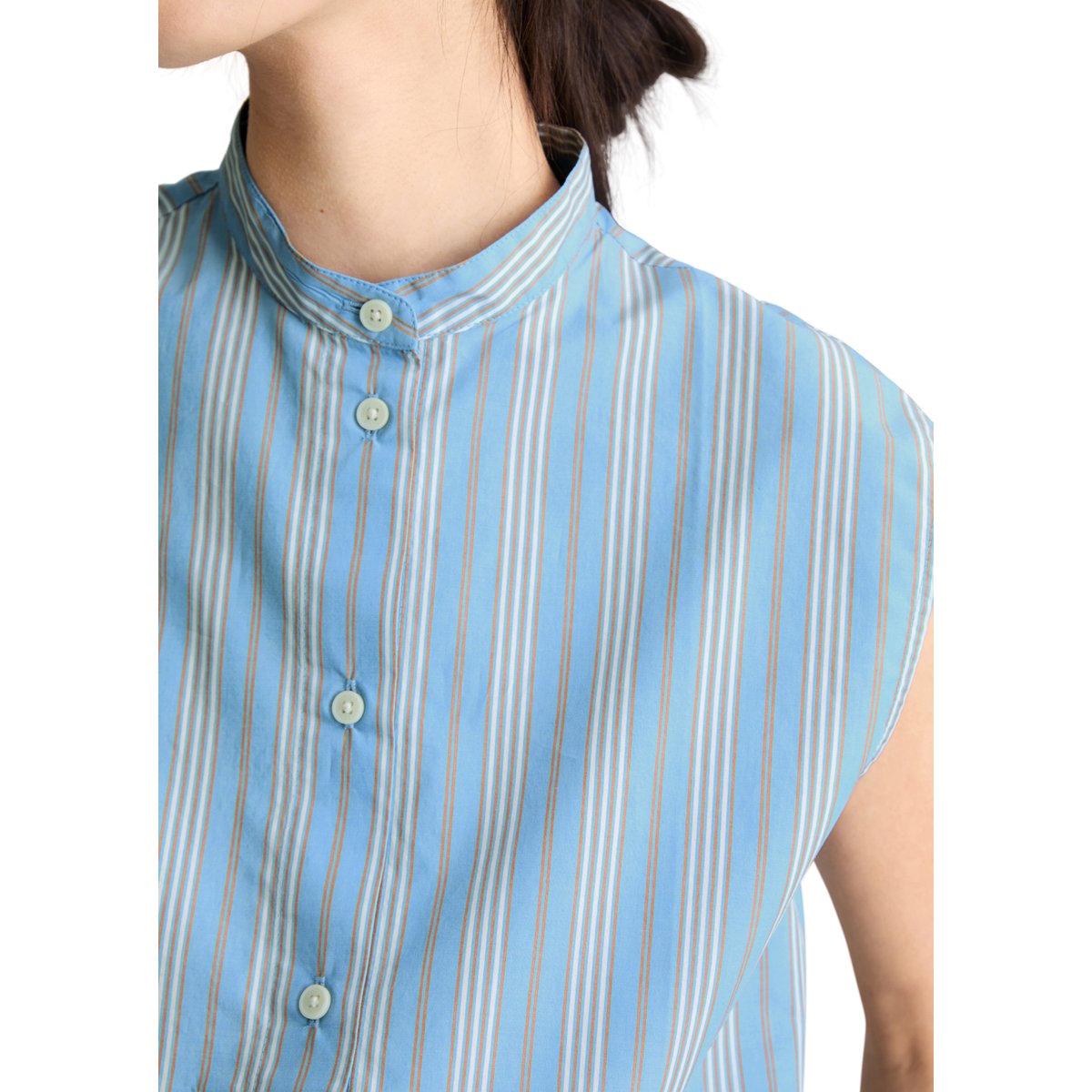Blouse rayée relaxed en popeline Papertouch bleu, MARC O’POLO DENIM