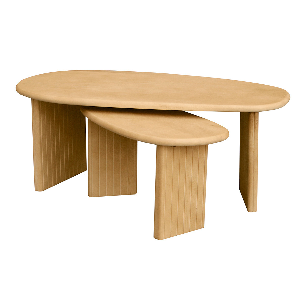 Tables basses gigognes bois clair manguier massif (lot de 2) MARBELLA couleur unique, MILIBOO