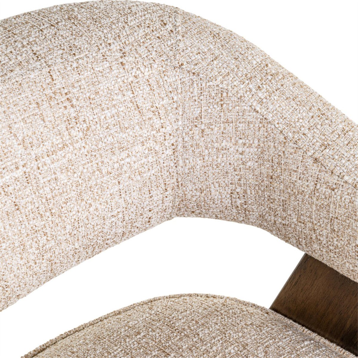Chaise de salle à manger en tweed crème tweed et bois foncé, RECOLLECTION