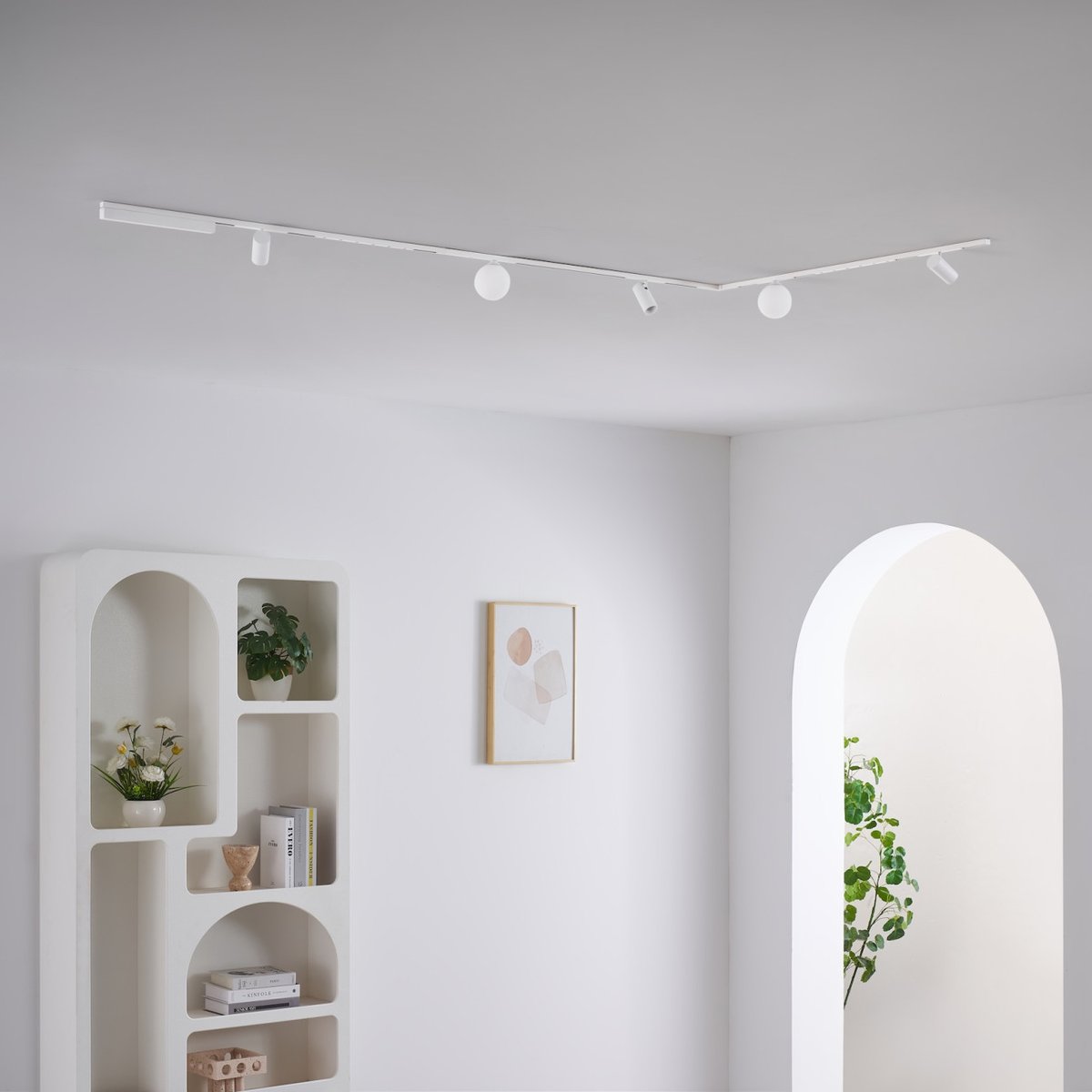 Kit 3 rails L LED spots + boules - LYNE blanc, KOSILUM