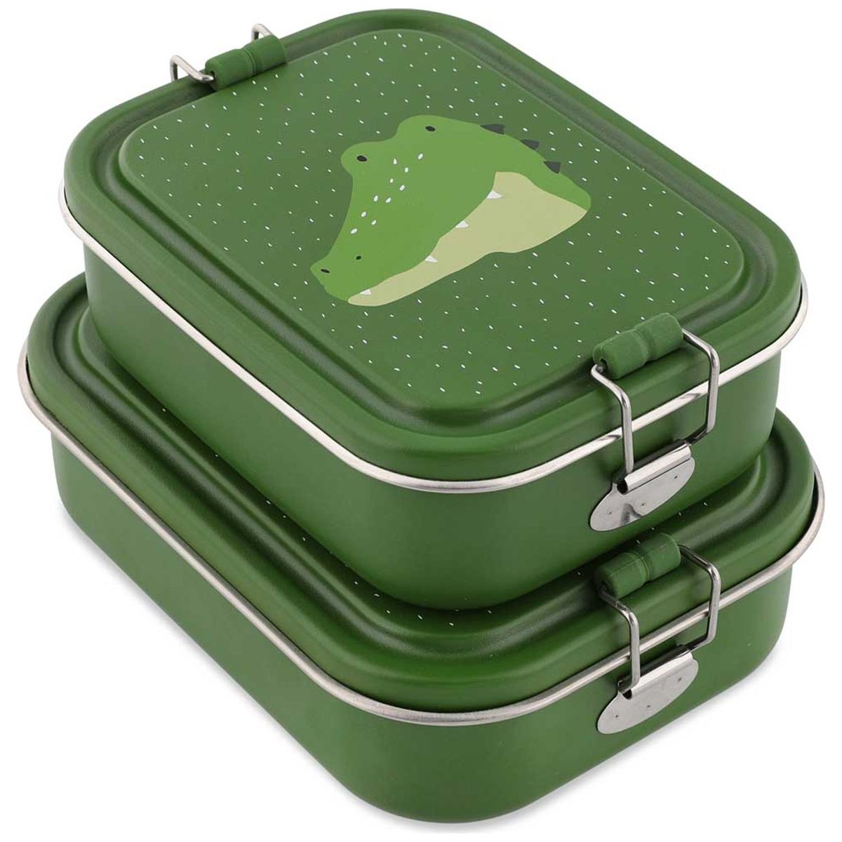 Grande lunch box vert, blanc, noir, TRIXIE