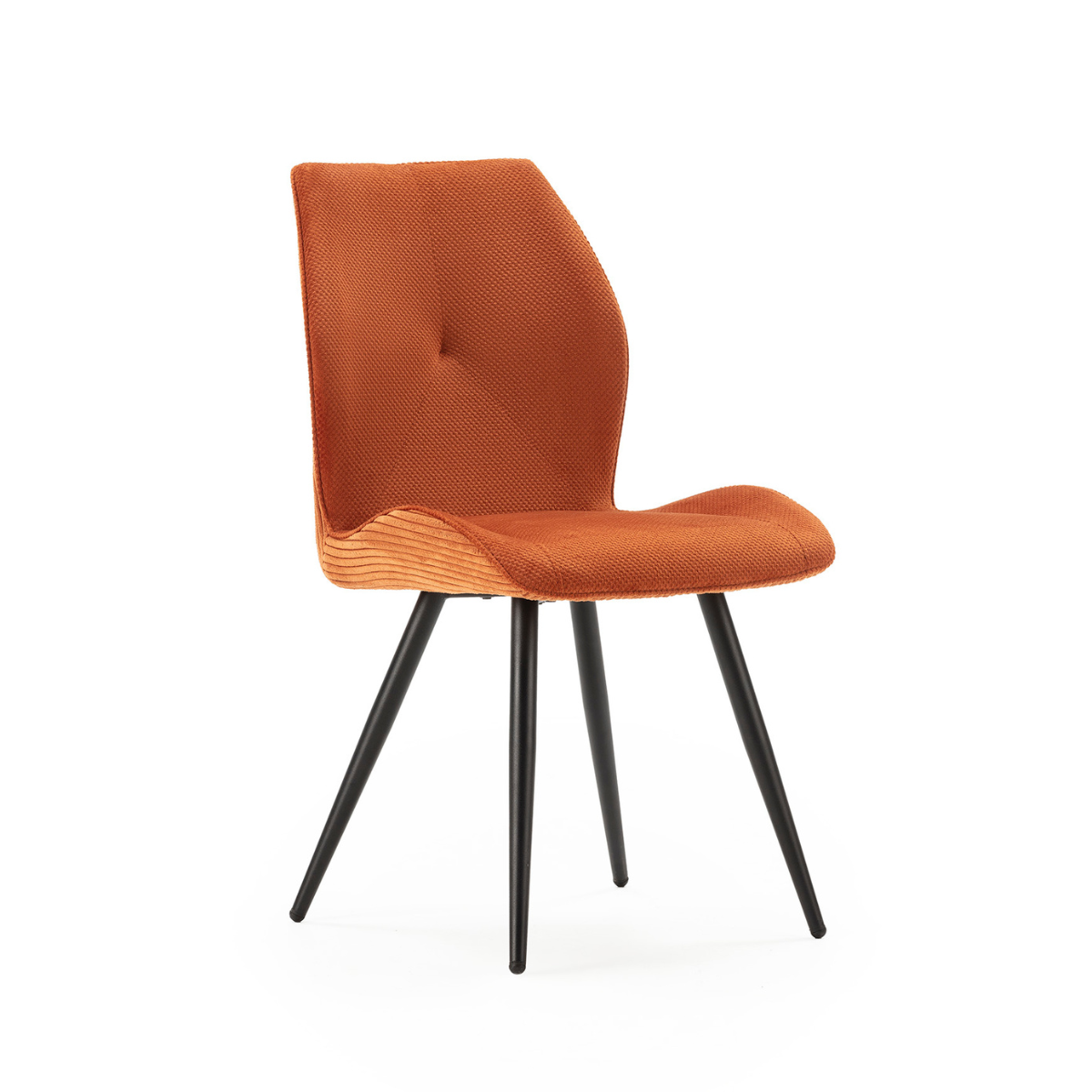 Lot de 2 chaises en tissu avec pieds en métal noir L45 cm - ADAYA orange, CALICOSY