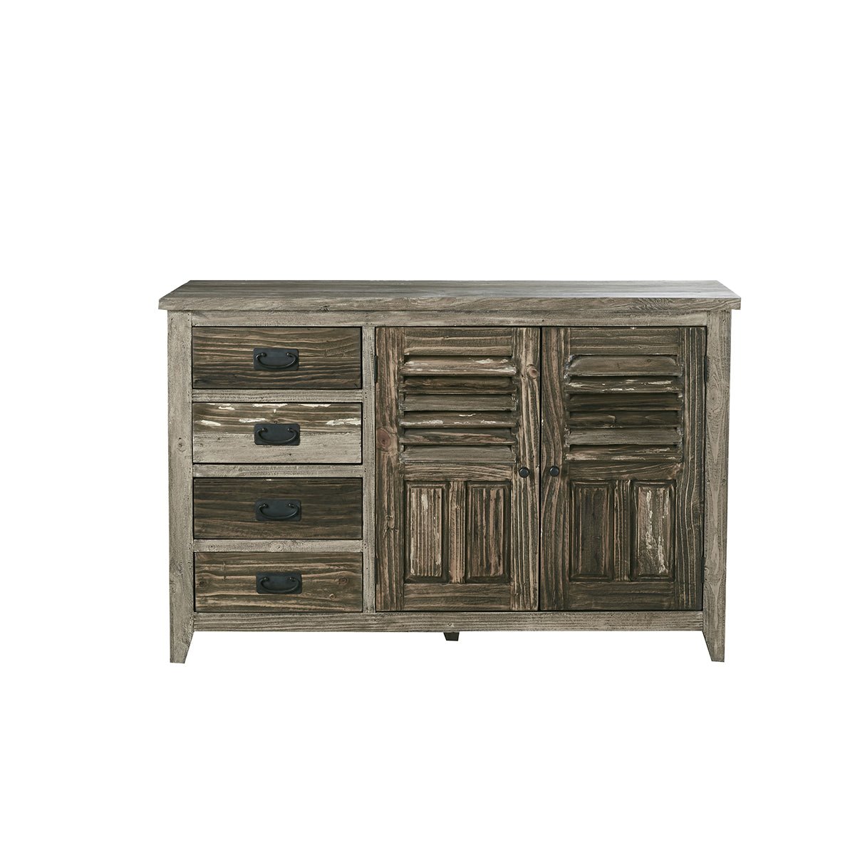 Buffet en bois recyclé massif 140 cm VICTOR gris, BERAH GETAH