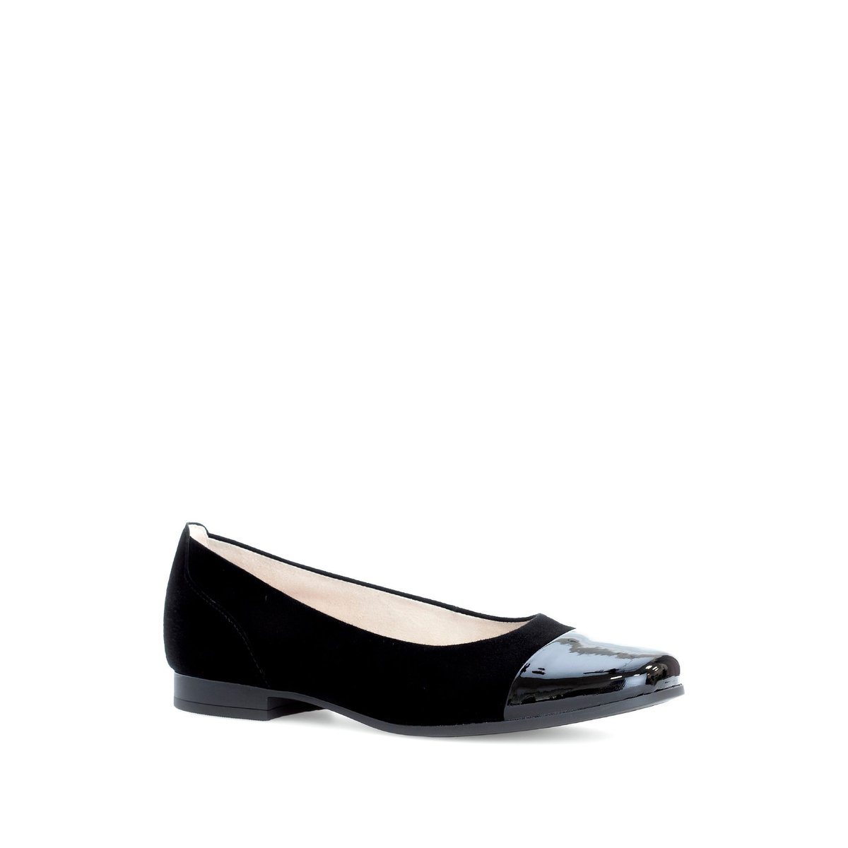 Ballerines en cuir à talon décroché noir, GABOR