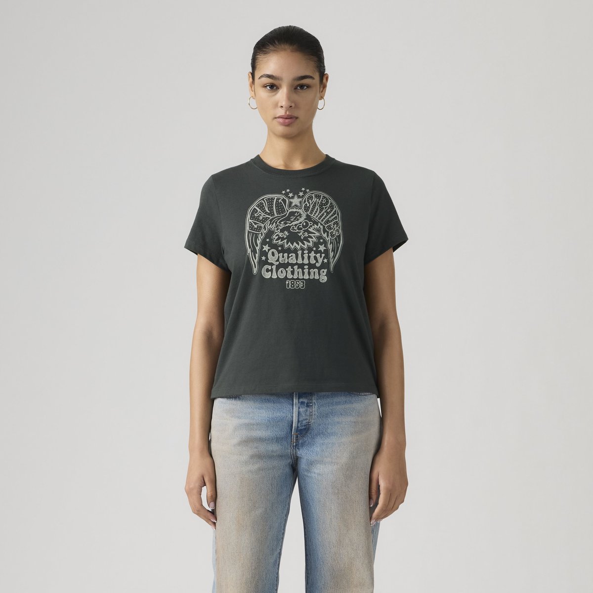 T-shirt graphique Favorite noir - rhinestone eagle reissue pirate black, LEVI'S