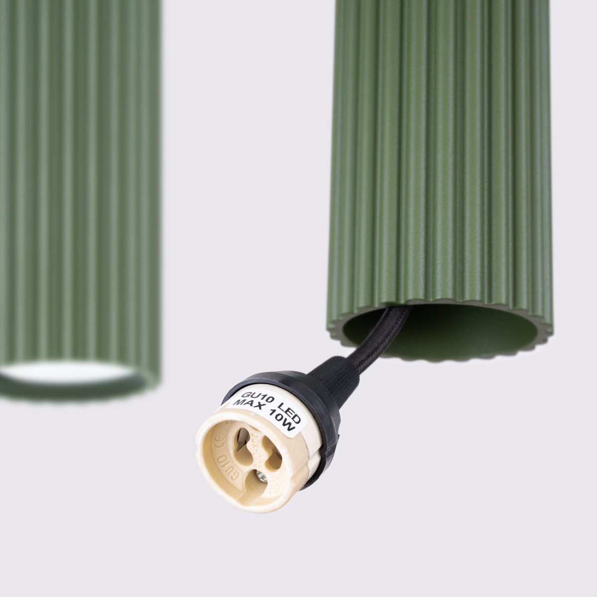 Suspension Aluminium Vert Olive GU10 4 Karbon vert olive, EDEN