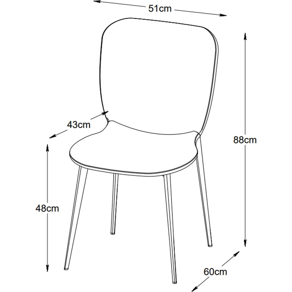 Chaise tapissée style scandinave graphite, RECOLLECTION