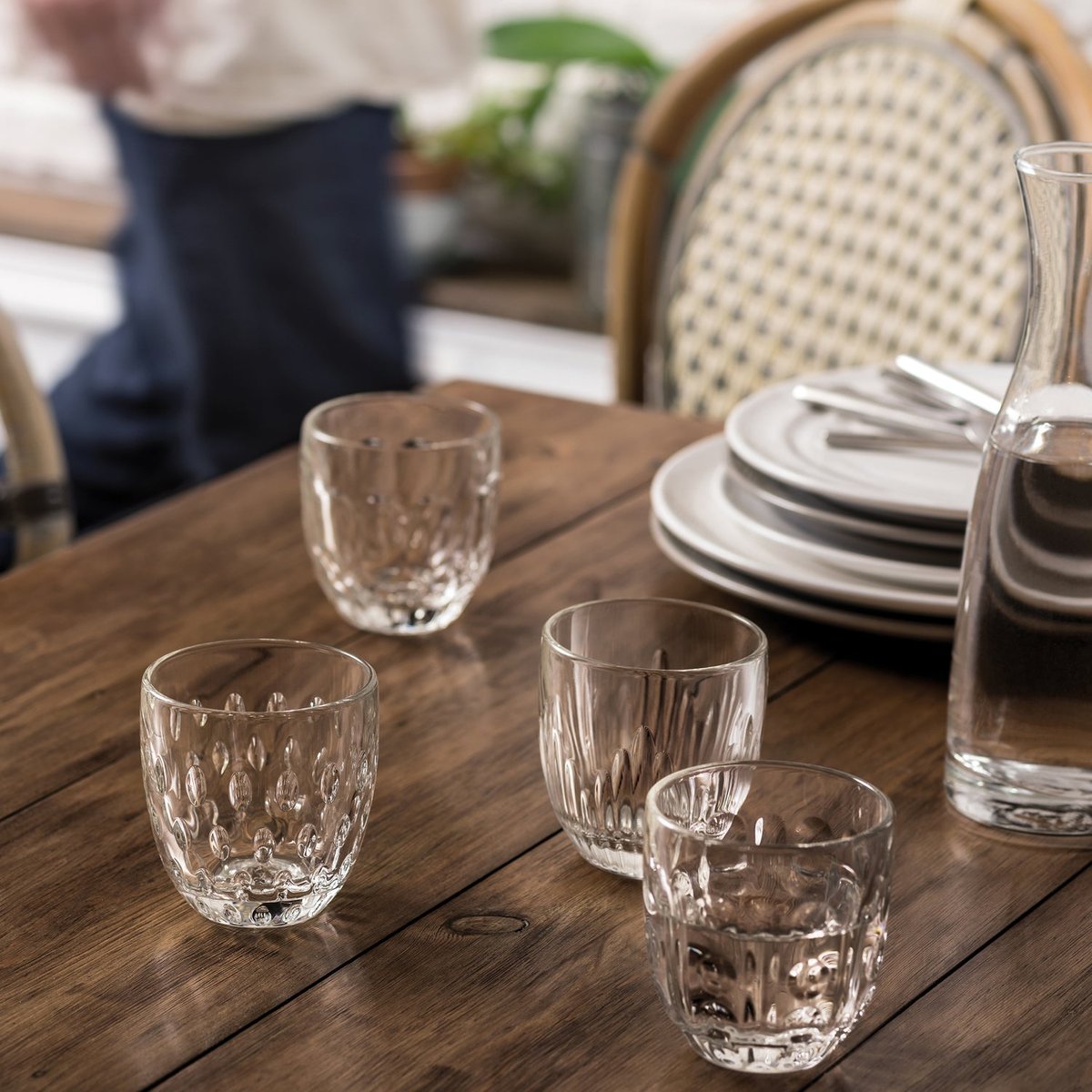 Coffret de 4 verres à eau 4 modèles assortis, TROQUET transparent, LA ROCHERE