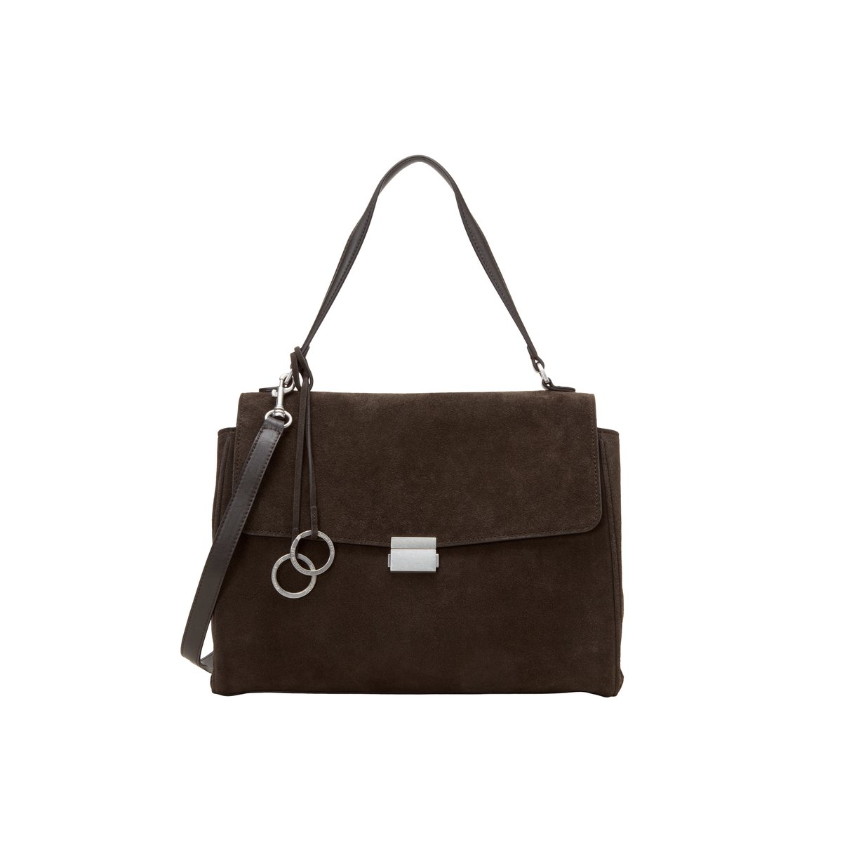 Sac à main modèle Goldy avec deux grands compartiments marron foncé, MARC O'POLO