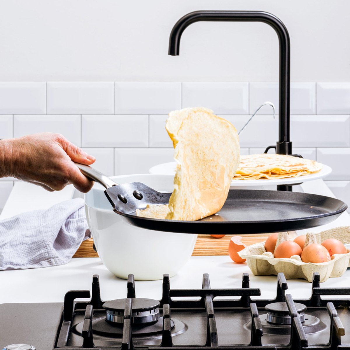Poêle à crêpes 28 cm aluminium forgé revêtement céramique-Copenhagen noir, GREENPAN