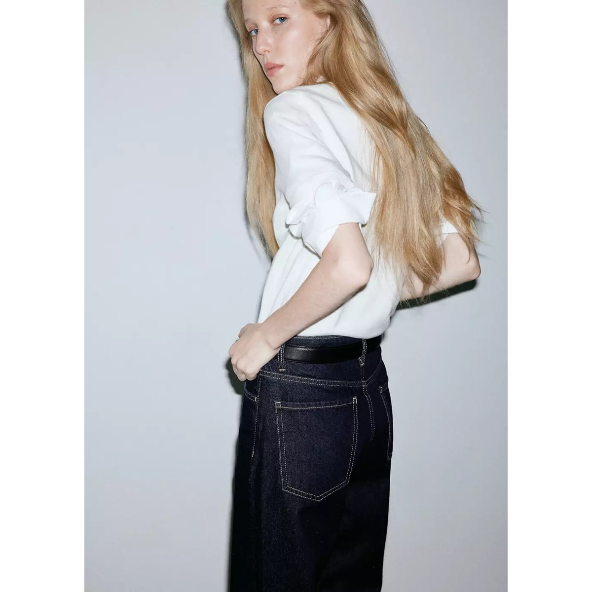 Jean Danila large taille haute bleu, MANGO