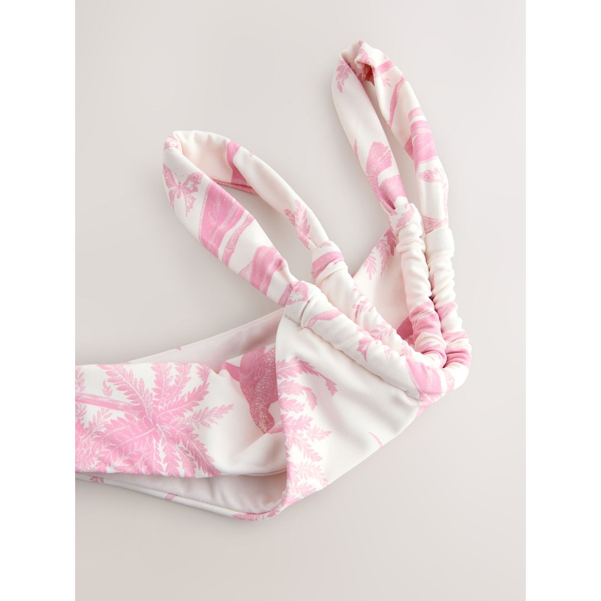 Bas de bikini taille haute crème/rose floral, NEXT