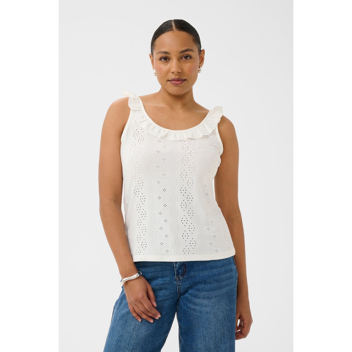Blouse sans manches blanc chalk, KAFFE