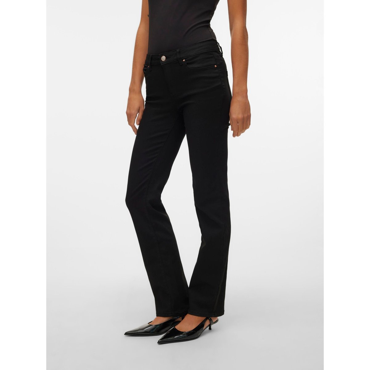 Jean Coupe Droite black, VERO MODA