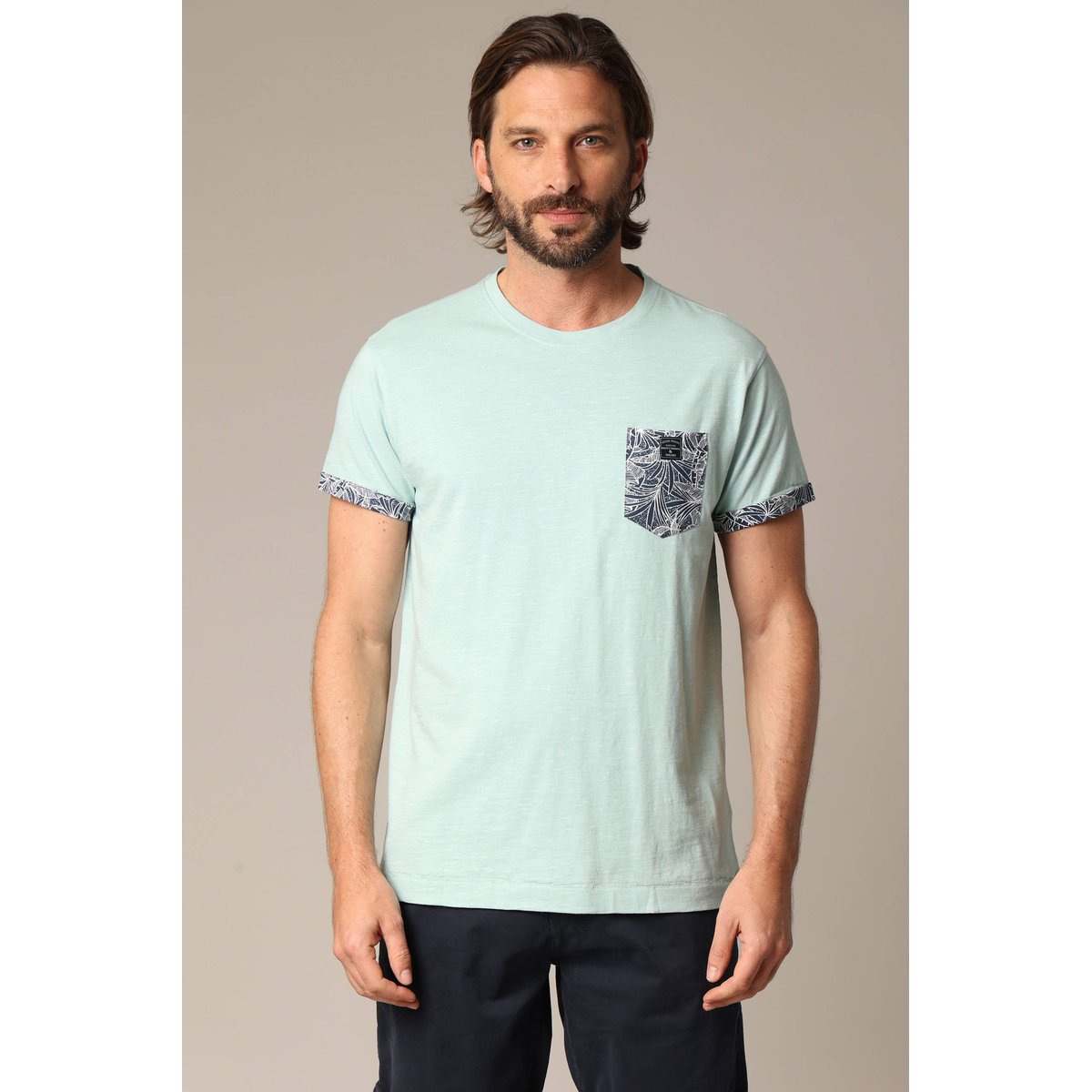 T-shirt en coton et col rond SHAMAR artic, DEELUXE
