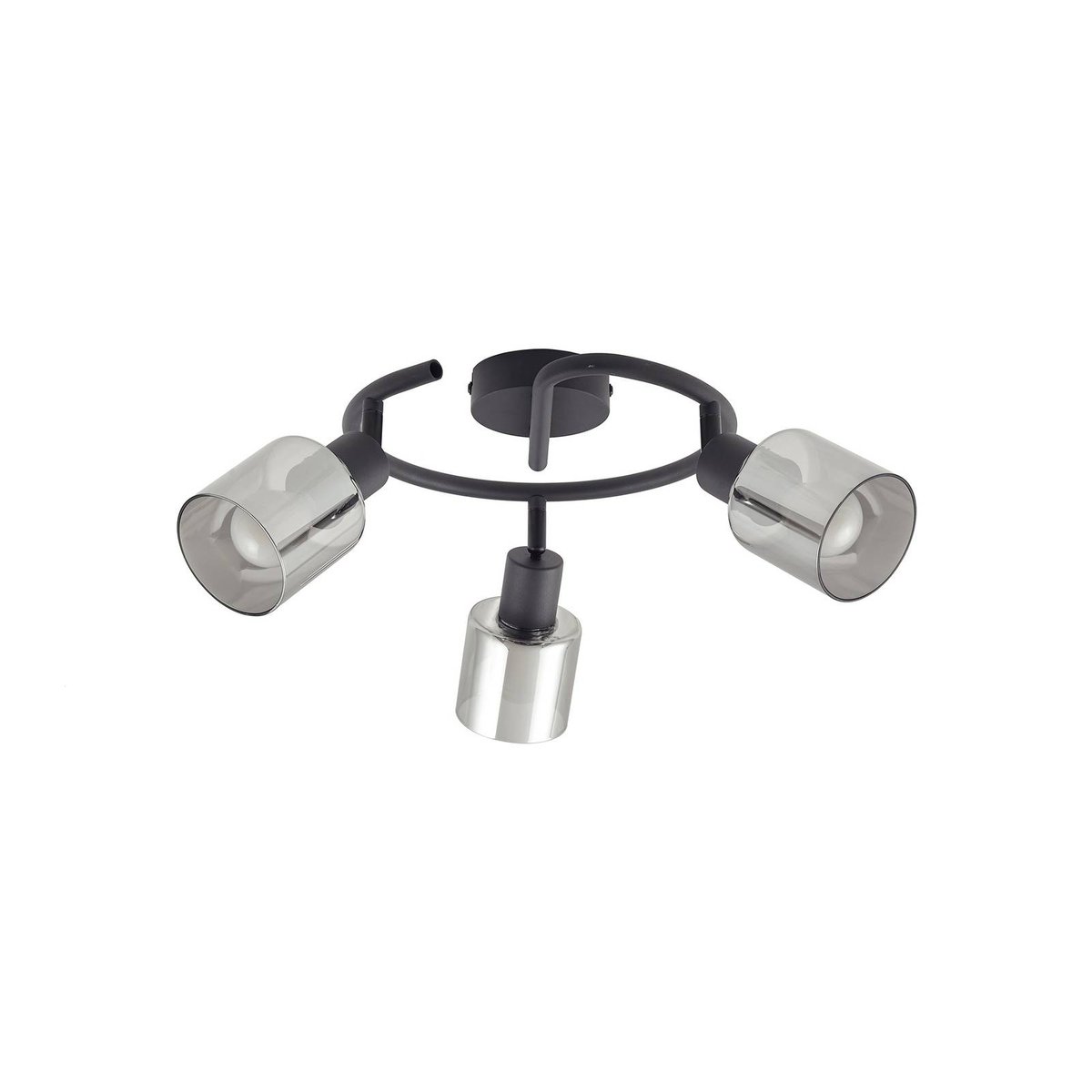 Spot en verre moderne, Netty gris fumé, noir sable, LINDBY