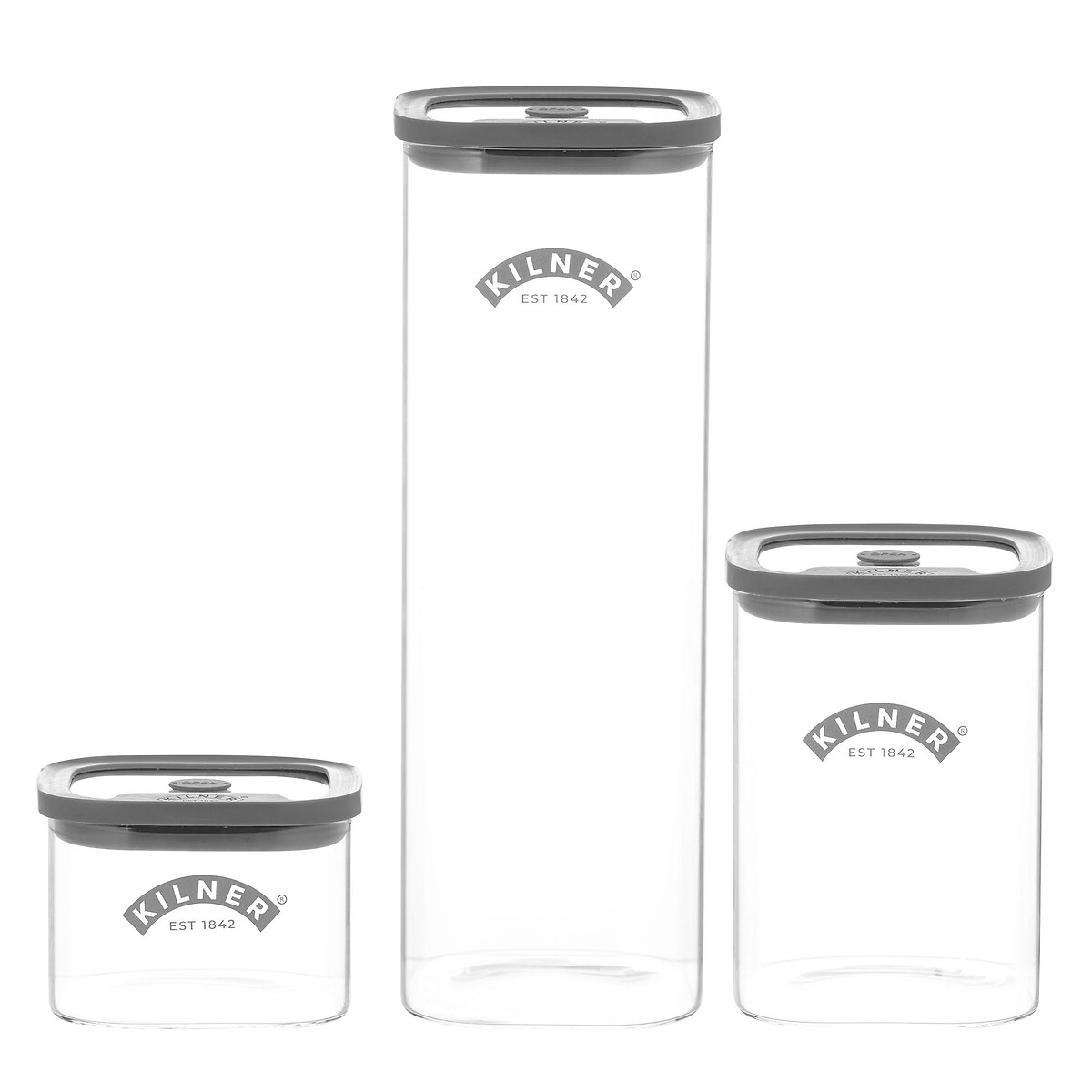 3-Piece Fresh Storage Pantry Set transparent, KILNER
