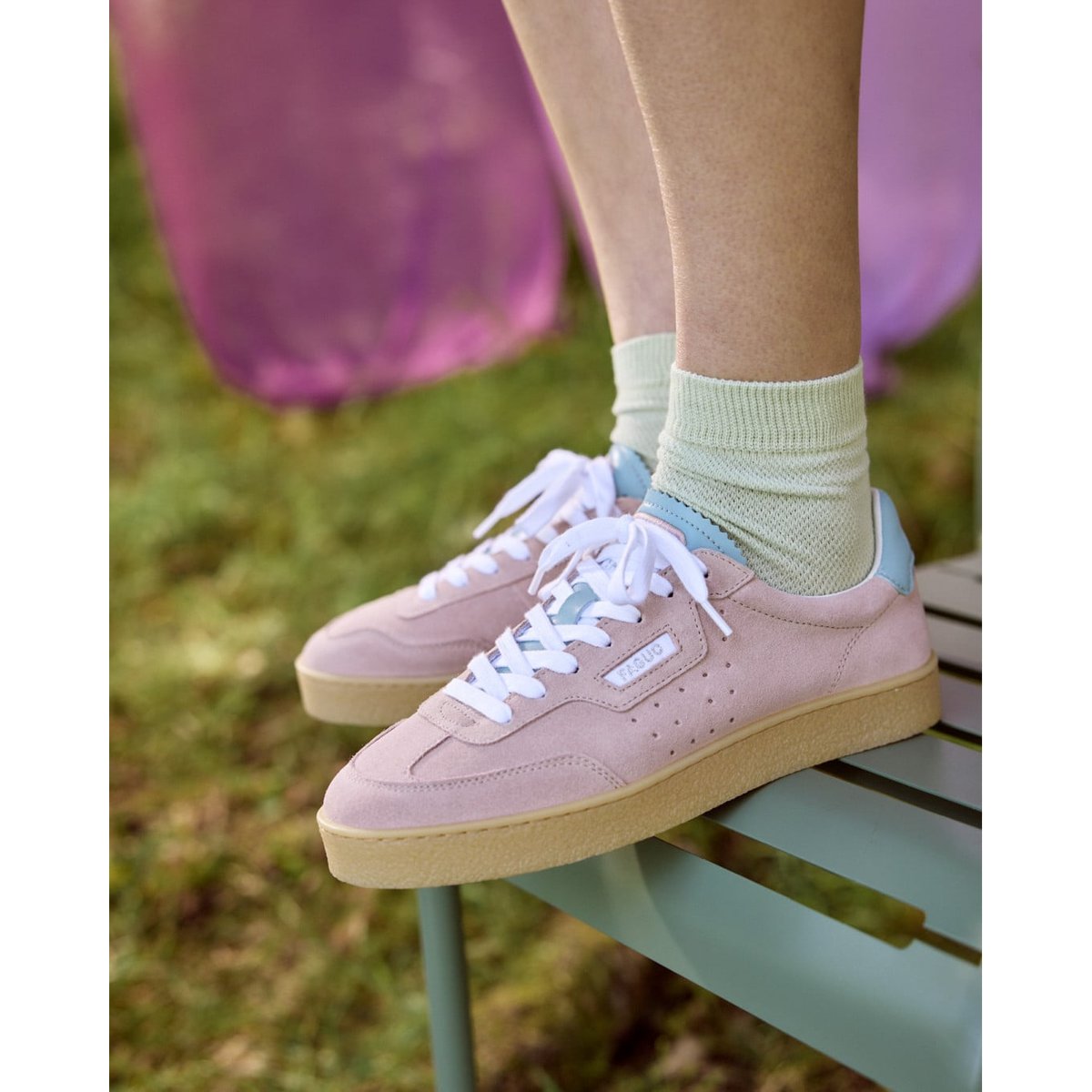 Baskets basses suede LUMBO rose grisé, FAGUO