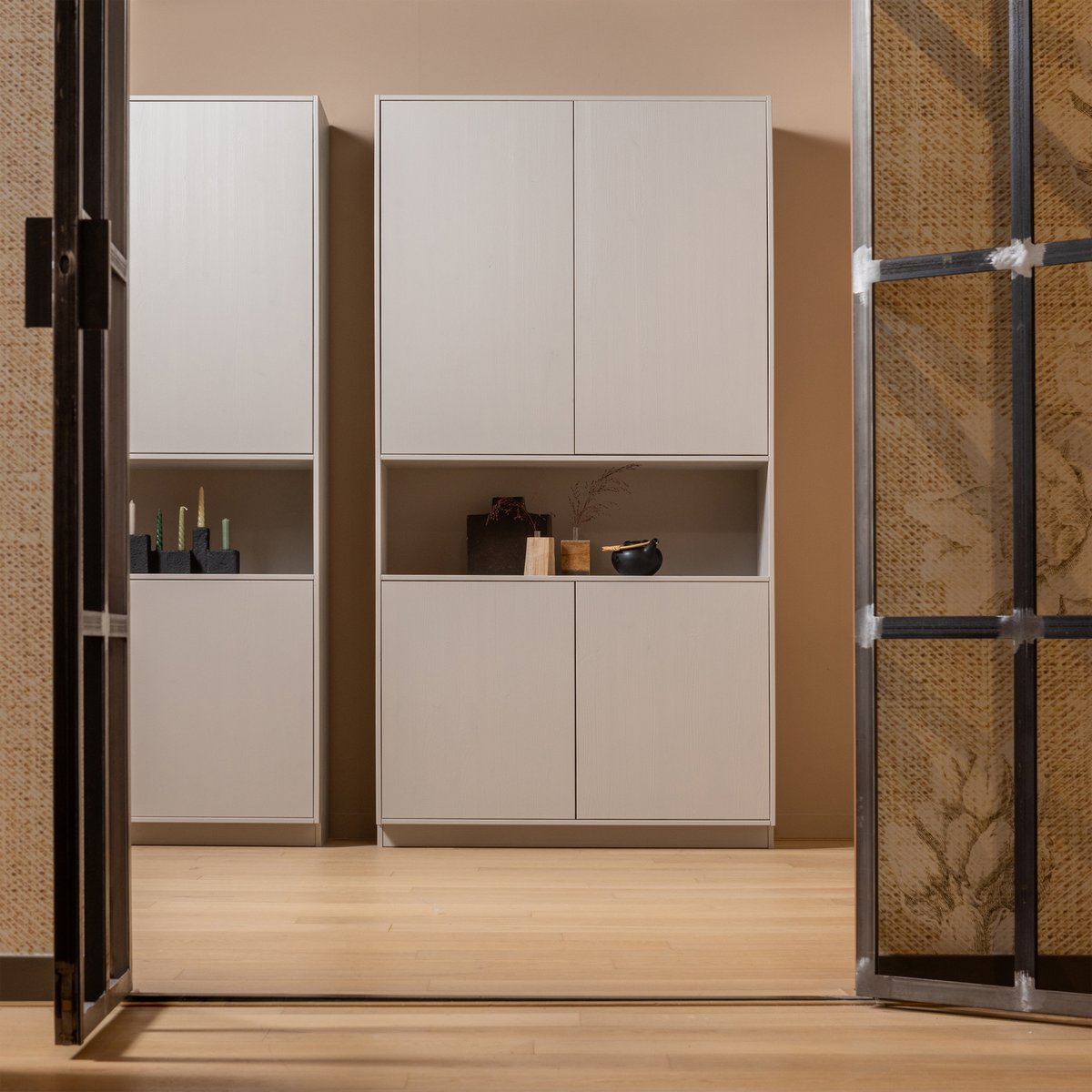 Armoire de rangement en pin FINCA gris, WOOOD