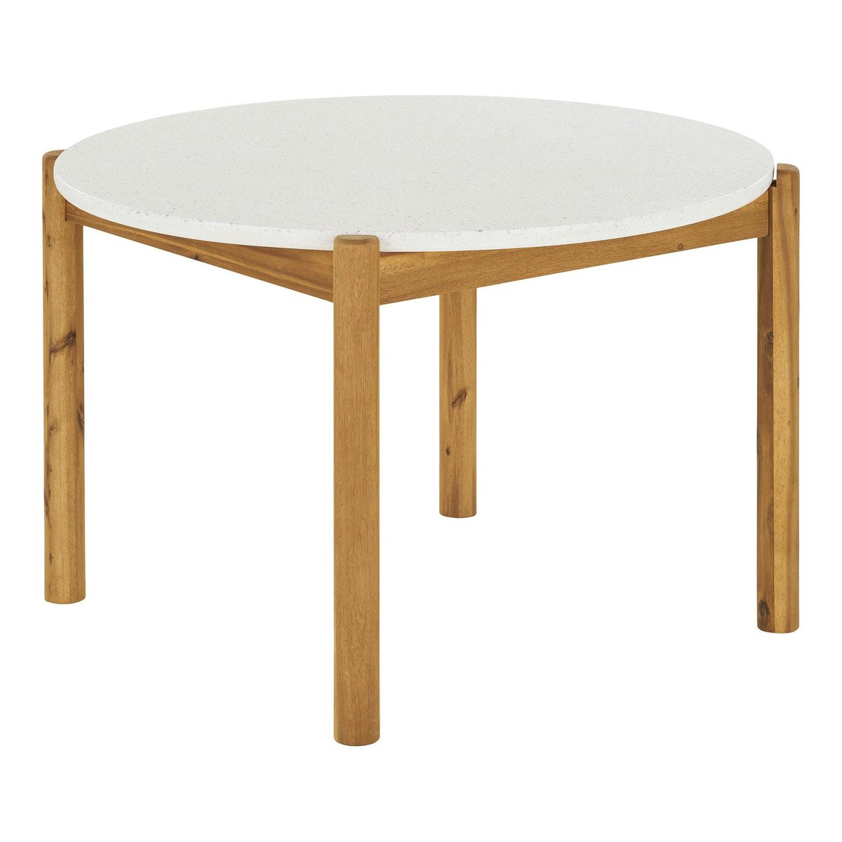 Table à dîner ronde terrazzo blanche ø120 BALI blanc, PIER IMPORT