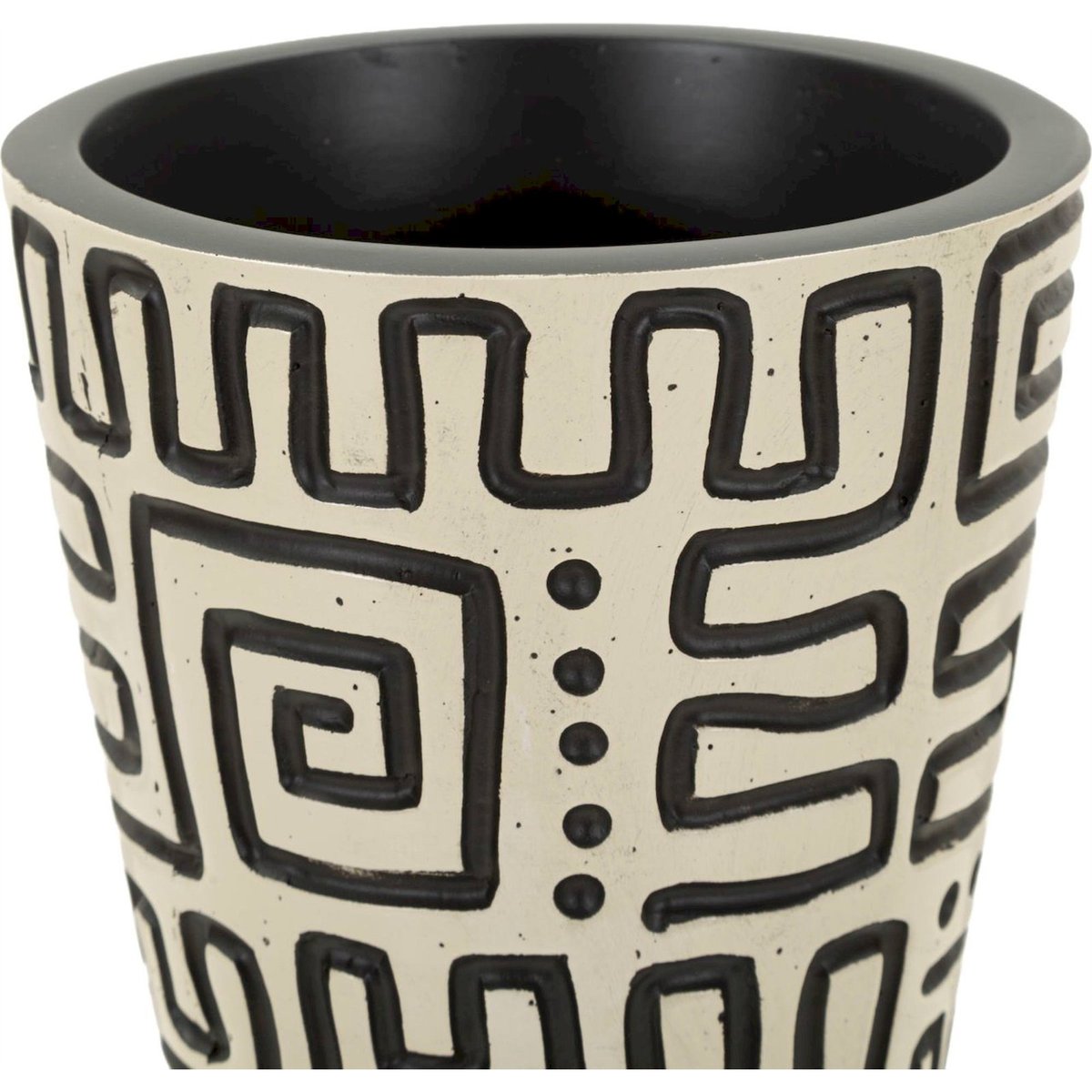 Vase haut motifs graphiques en relief MODERN blanc et noir, RECOLLECTION