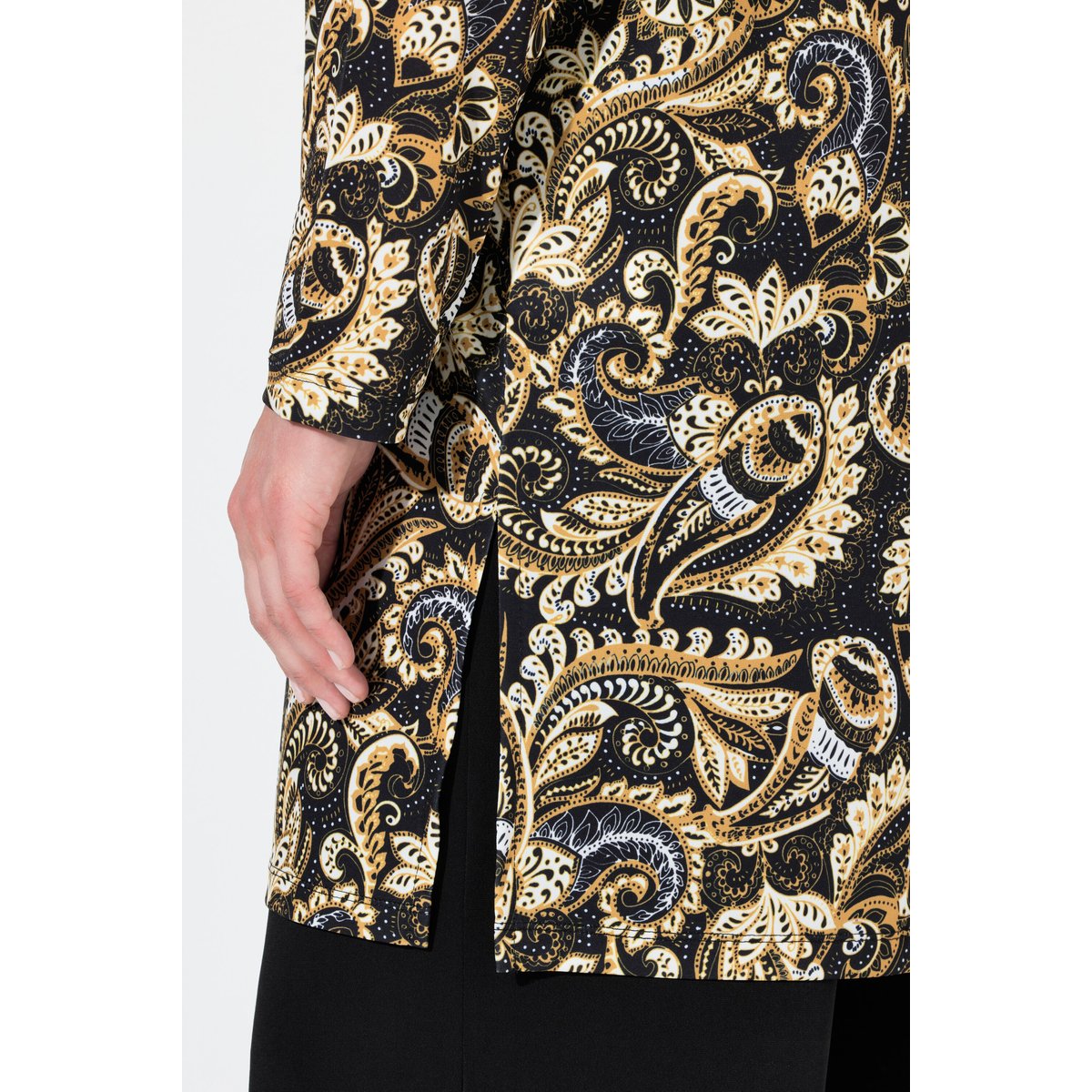 Veste en jersey motif cachemire noir, ULLA POPKEN