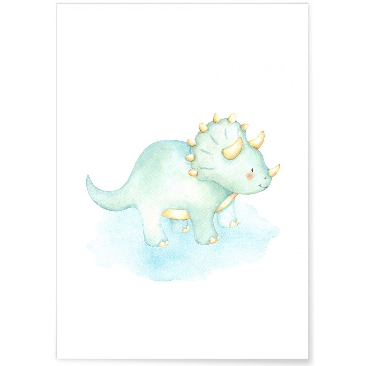 Affiche Enfant Tricératops blanc, L'AFFICHERIE