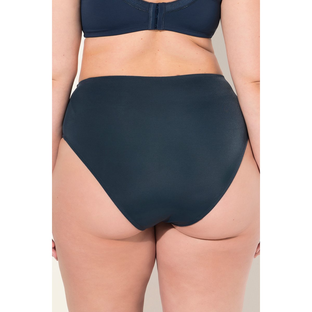 Slip midi, broderie cachemire, microfibre bleu nuit, ULLA POPKEN