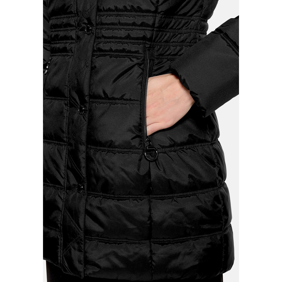 Veste outdoor à capuche amovible noir, BETTY BARCLAY