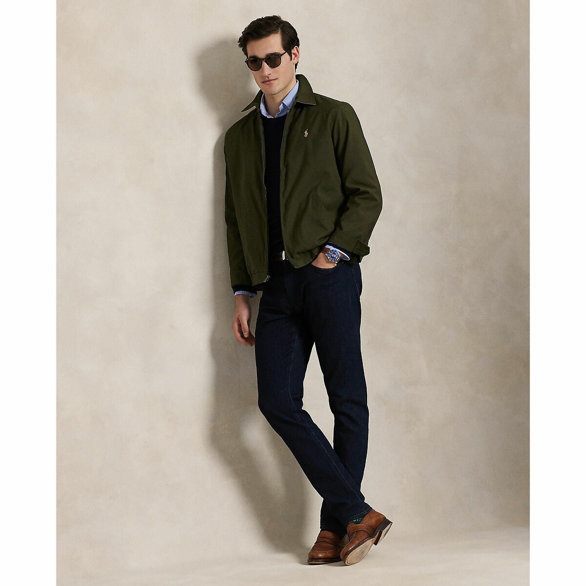 Giacca bi-swing in twill verde oliva, POLO RALPH LAUREN
