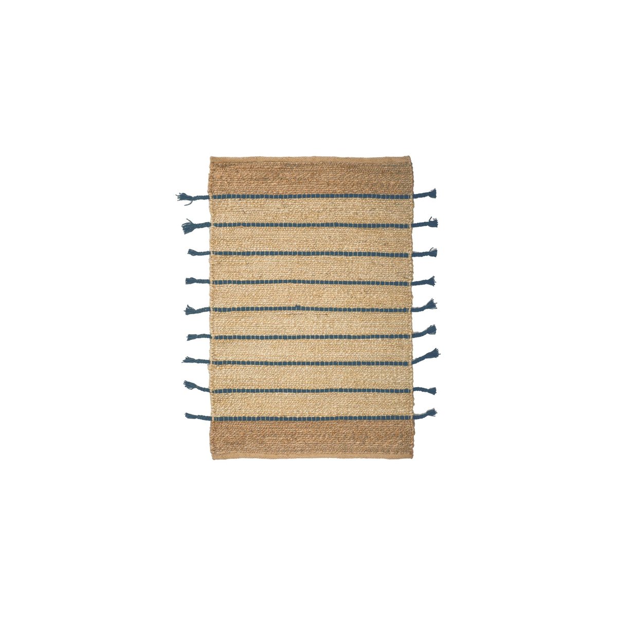 Tapis en jute et coton beige-bleu-ecru, NOW'S HOME
