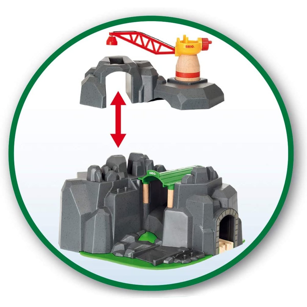 Plateforme grue et tunnels multifonctions gris, BRIO