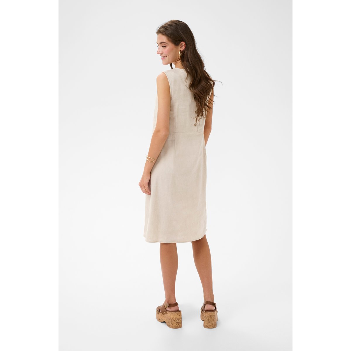 Robe beige perfectly pale melange, CREAM