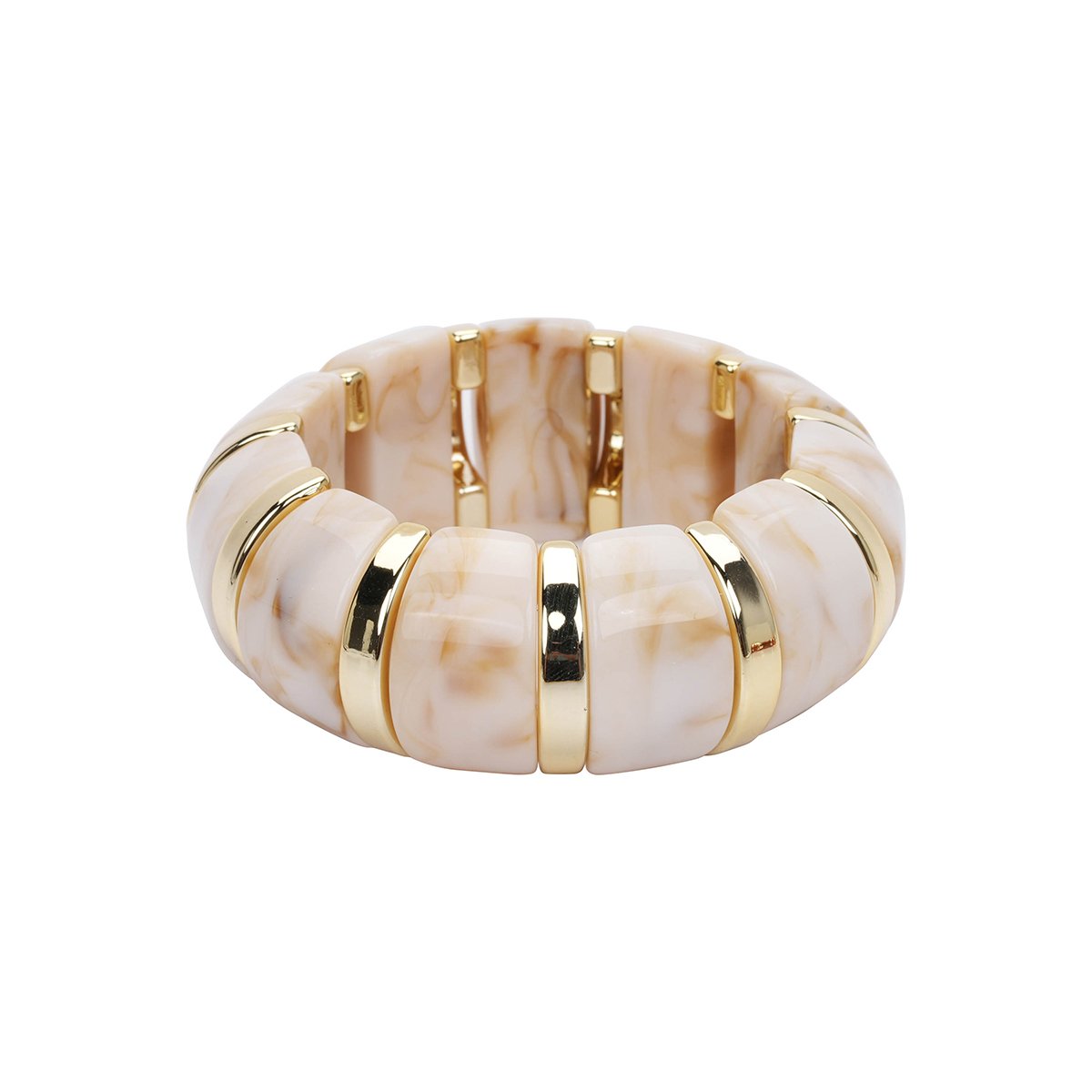 Bracelet élastique larges perles BENY blanc, HIPANEMA