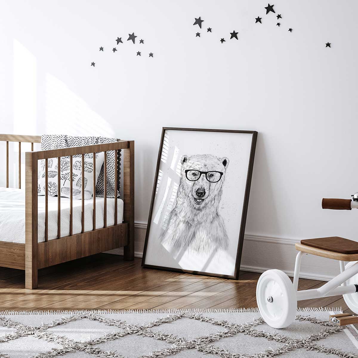 Affiche enfant ours etudiant affiche seule, HEXOA