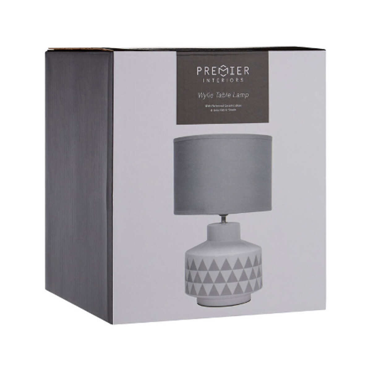 Wini White Ceramic Table Lamp with Grey Shade white, SO'HOME