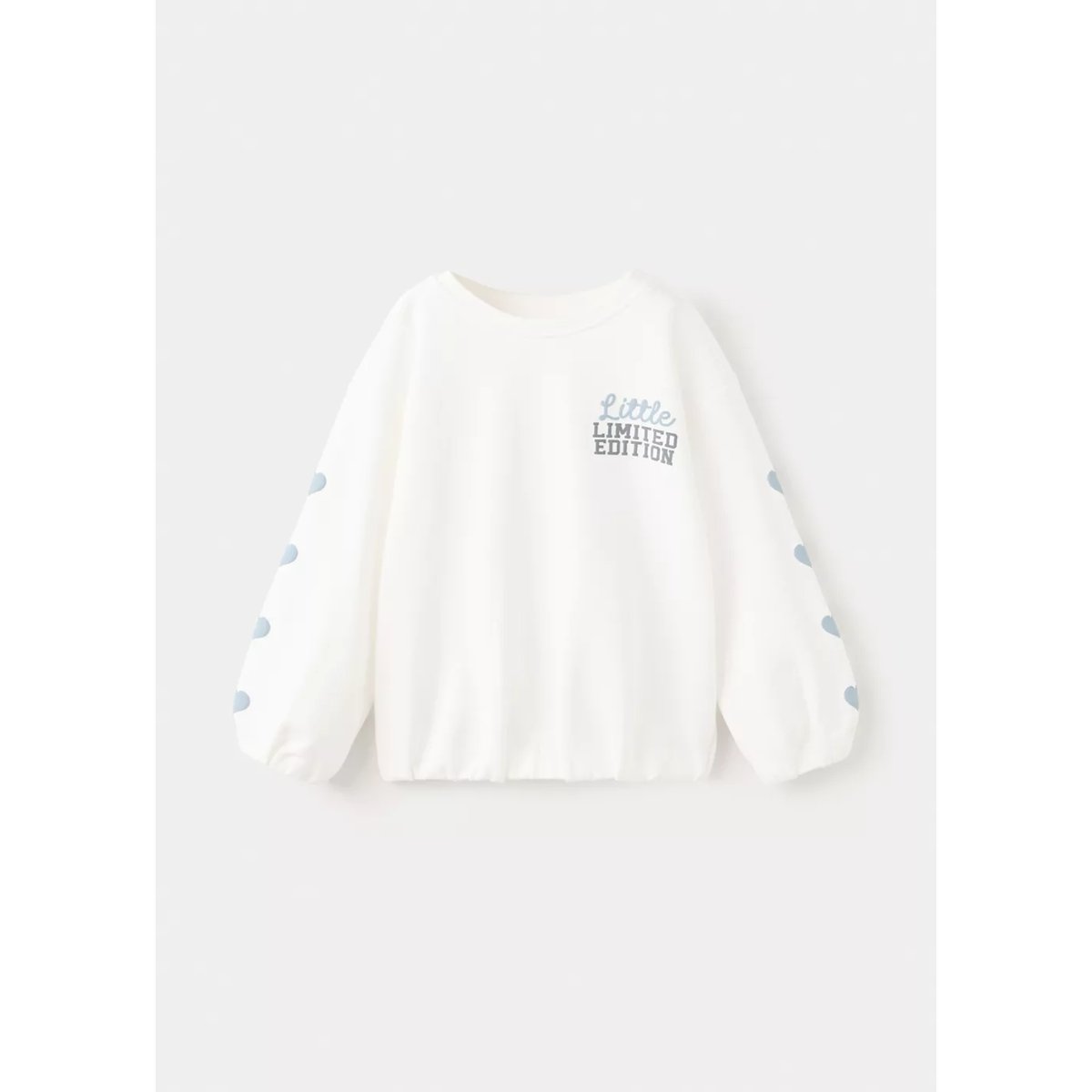 Sweat coton détail imprimé blanc cassé, MANGO BABY