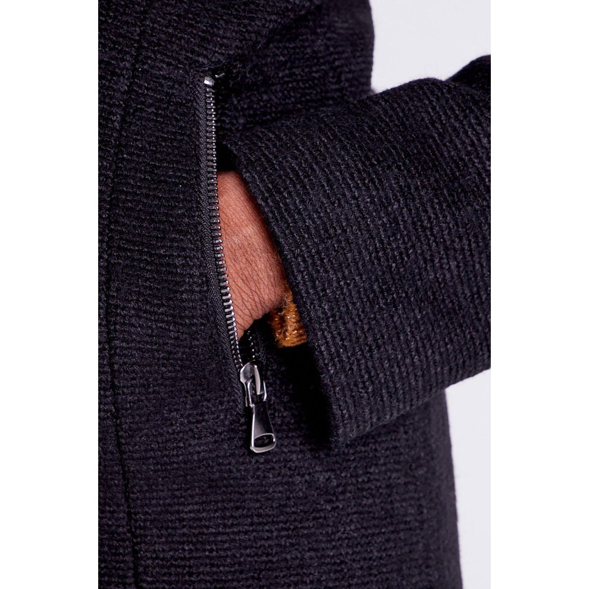 Manteau cintré asymétrique noir, CACHE CACHE