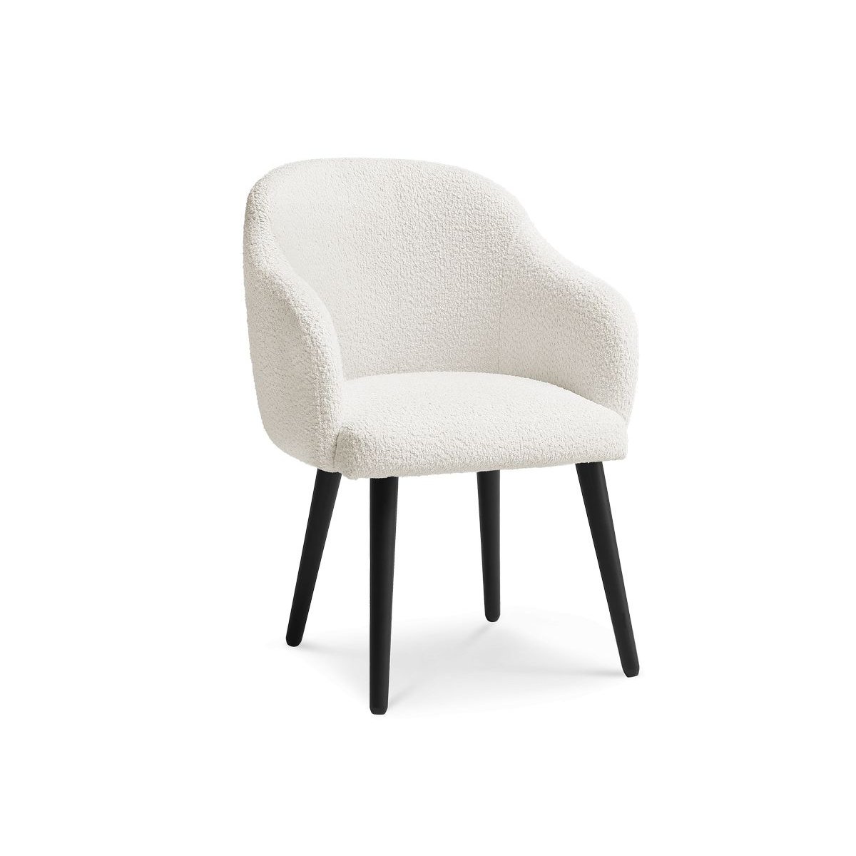 Chaise tissu bouclette, SOPHIE blanc, BOBOCHIC