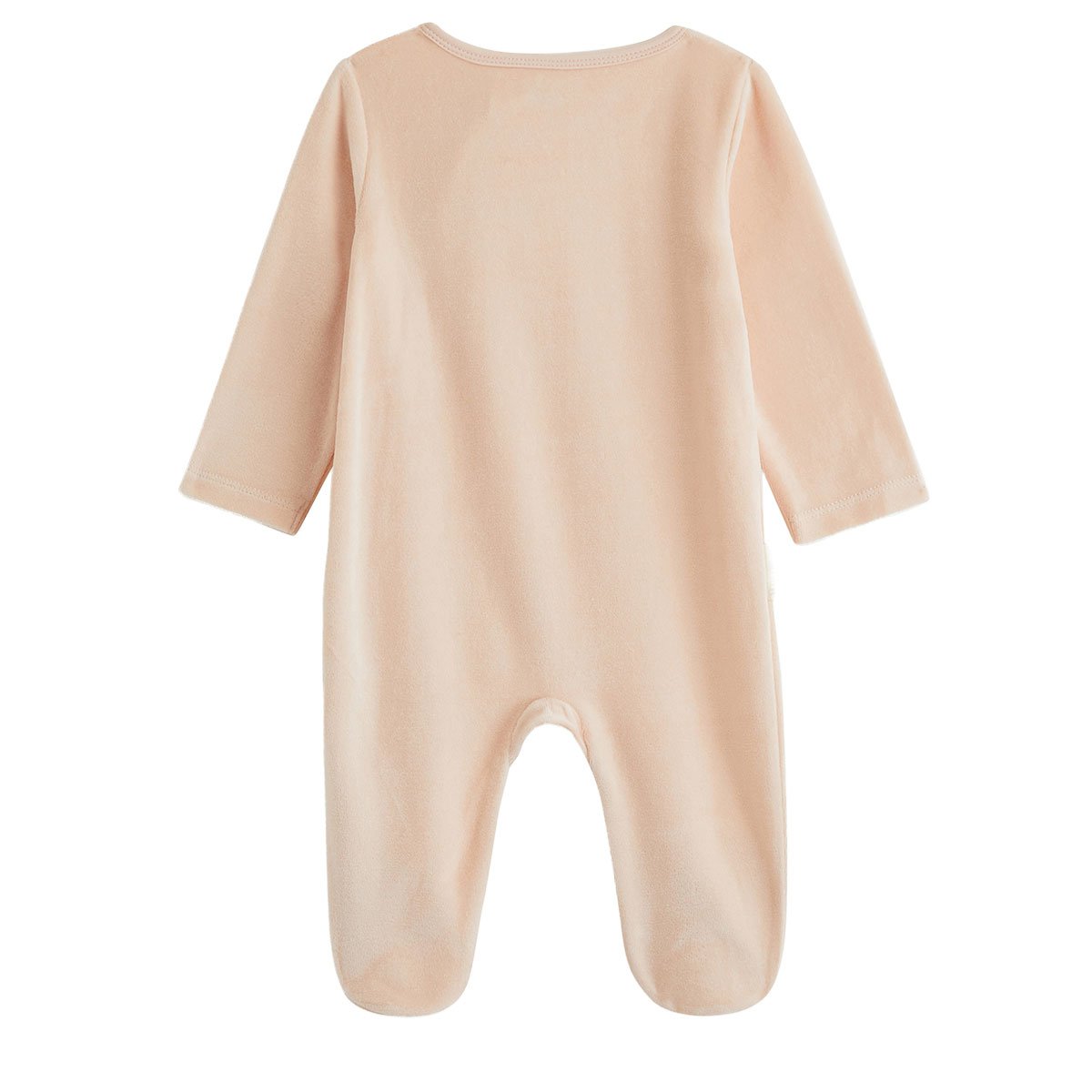 Lot de 2 pyjamas bébé en velours ouverture zippée rose, PETIT BEGUIN