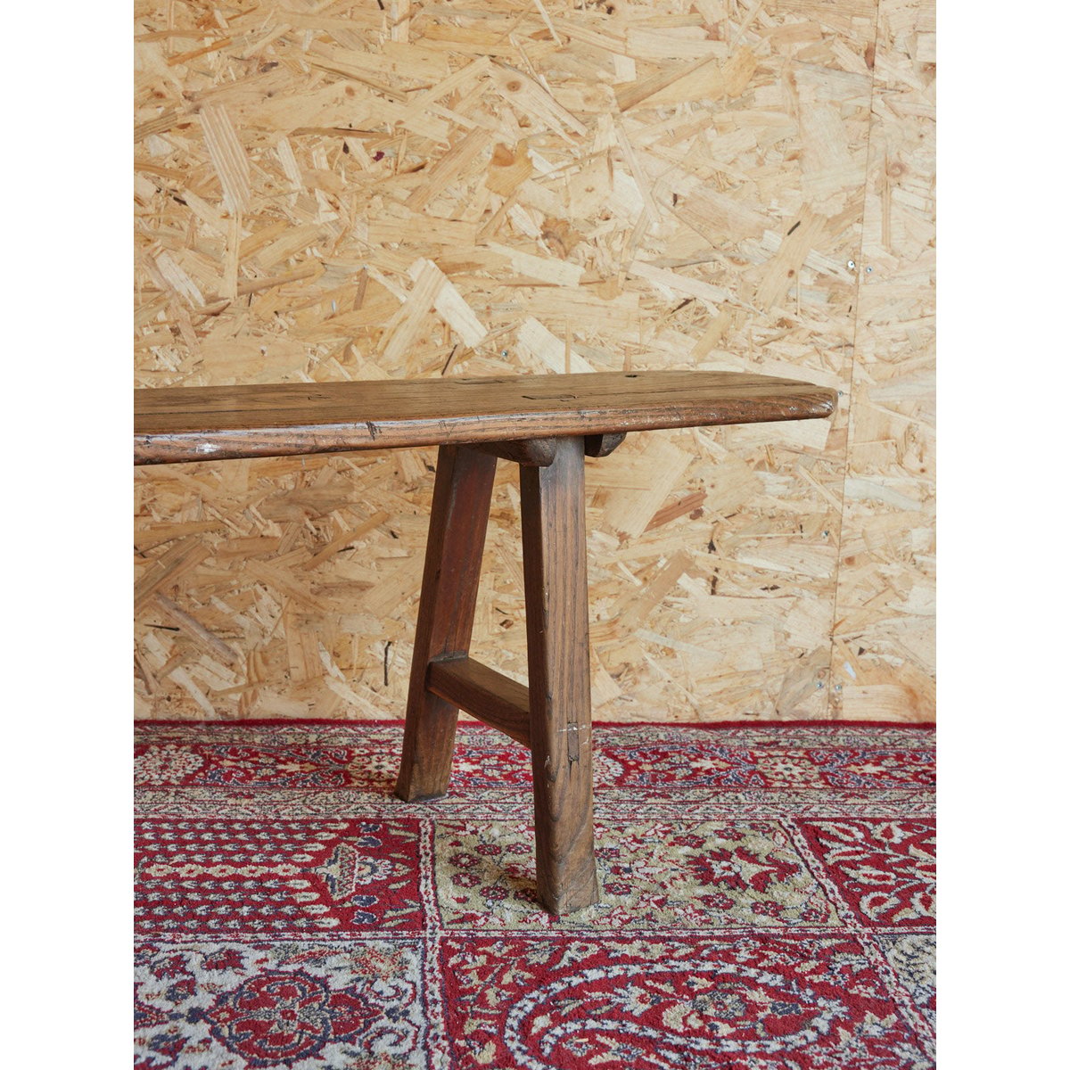 Banc de ferme en bois Antoine N°430 - Bon état bois clair, DEBONGOUT