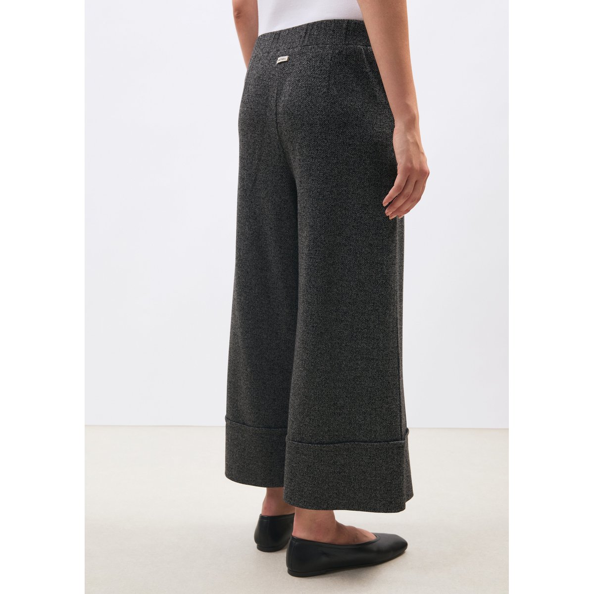 Pantalon large à motif chevrons anthracite, HUMILITY