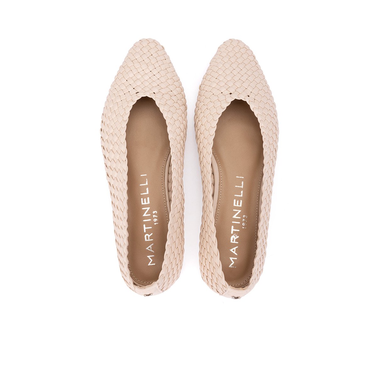 Ballerines cuir Vescia off white, MARTINELLI