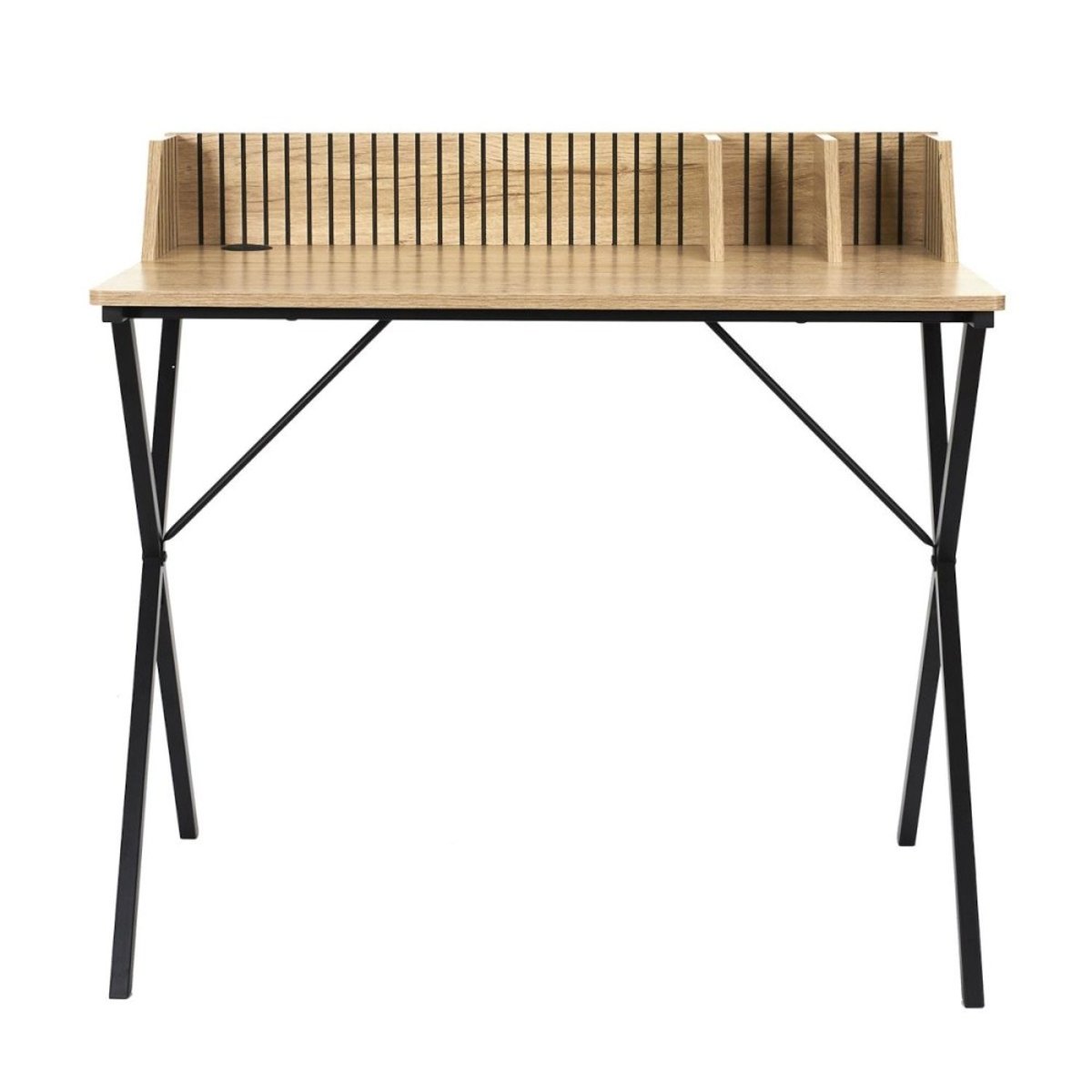 Bureau KLAUS en bois et métal noir, DECORATIE