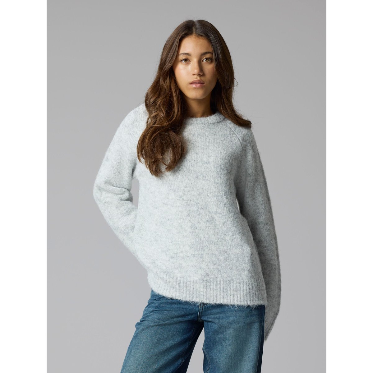 Pull En Maille gris - light grey melange1, NAME IT