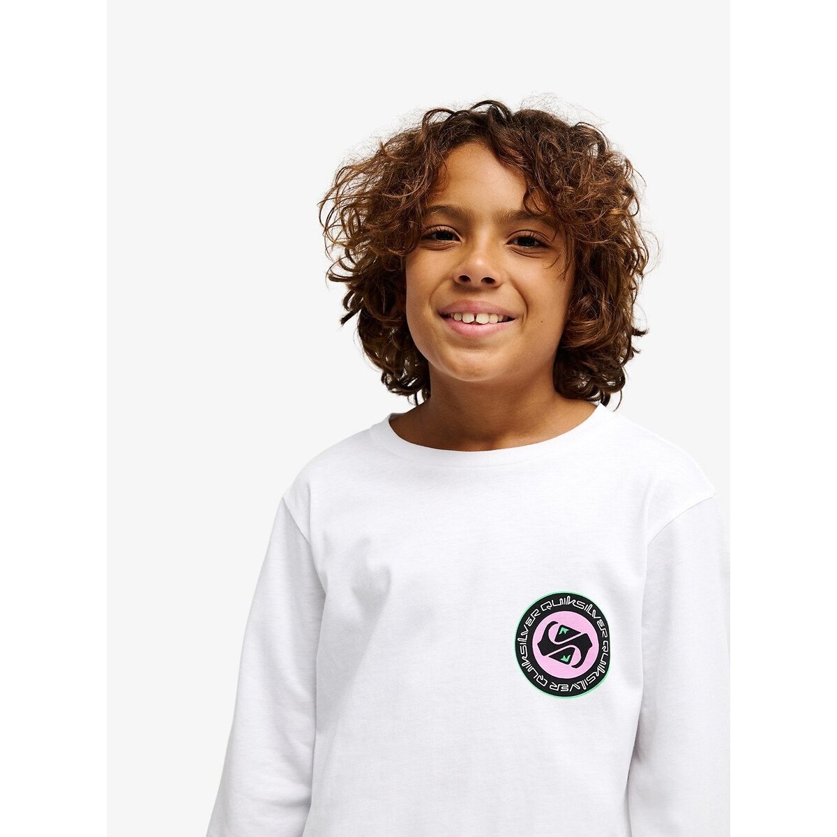 T-shirt à manches longues, imprimé dos blanc, QUIKSILVER