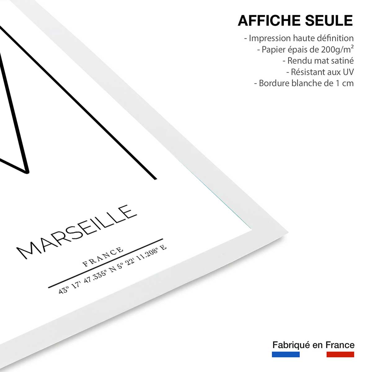Poster m marseille affiche seule, HEXOA